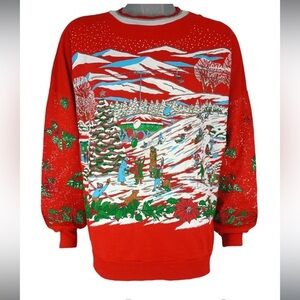Vintage - Winter Wonderland Scenic Crew Neck Sweatshirt 1990s